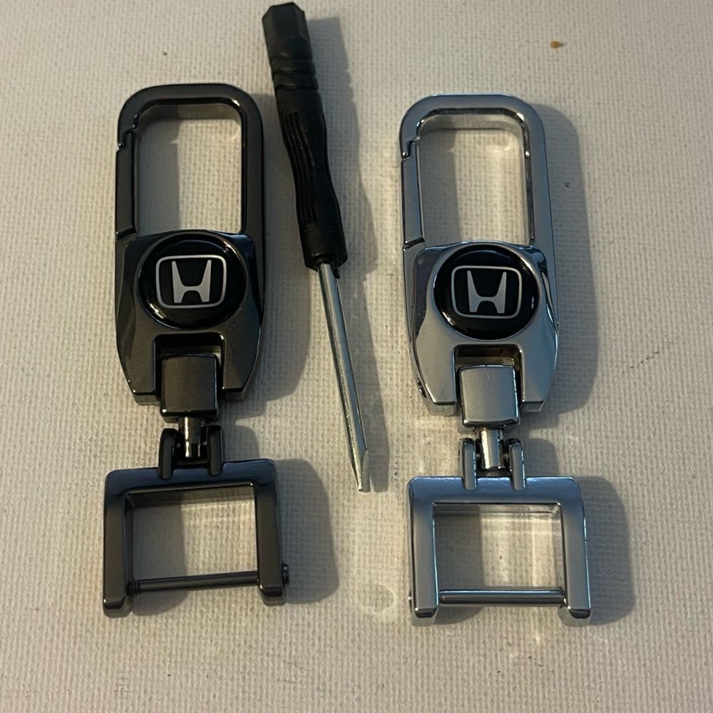 Honda Logo Key Fob Keychain in Metal Set of 2 NWT
